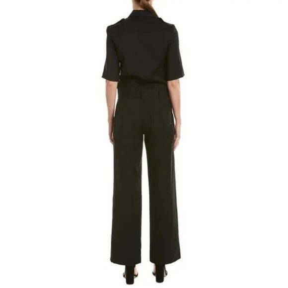 ZADIG & VOLTAIRE City Agrafes Zip Front Jumpsuit Wool Black Sz 38 / M {GG12} - Picture 3 of 11
